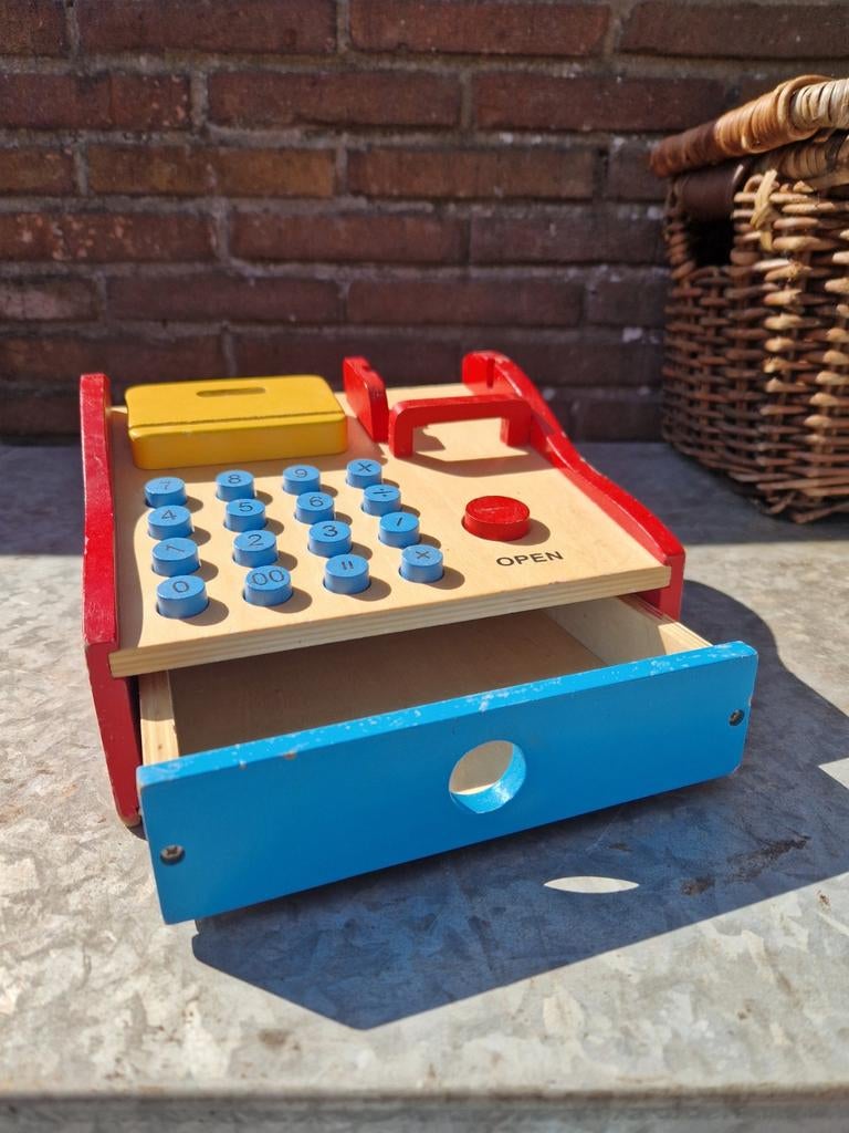 Houten speelgoed kassa met lade, Ophalen of Verzenden, Gebruikt