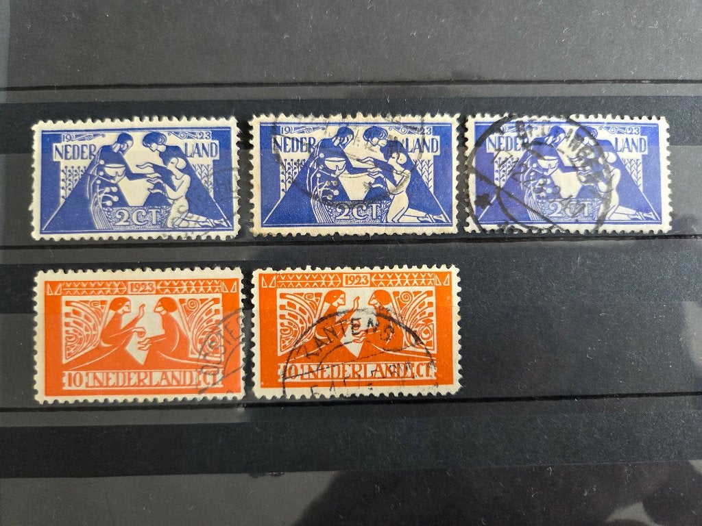 2x NVPH 134-135 gestempeld. Tooropzegels., Verzenden, T/m 1940, Gestempeld