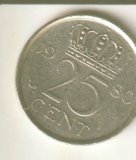 25 cent 1980 nederland, Verzenden, Koningin Juliana, 25 cent