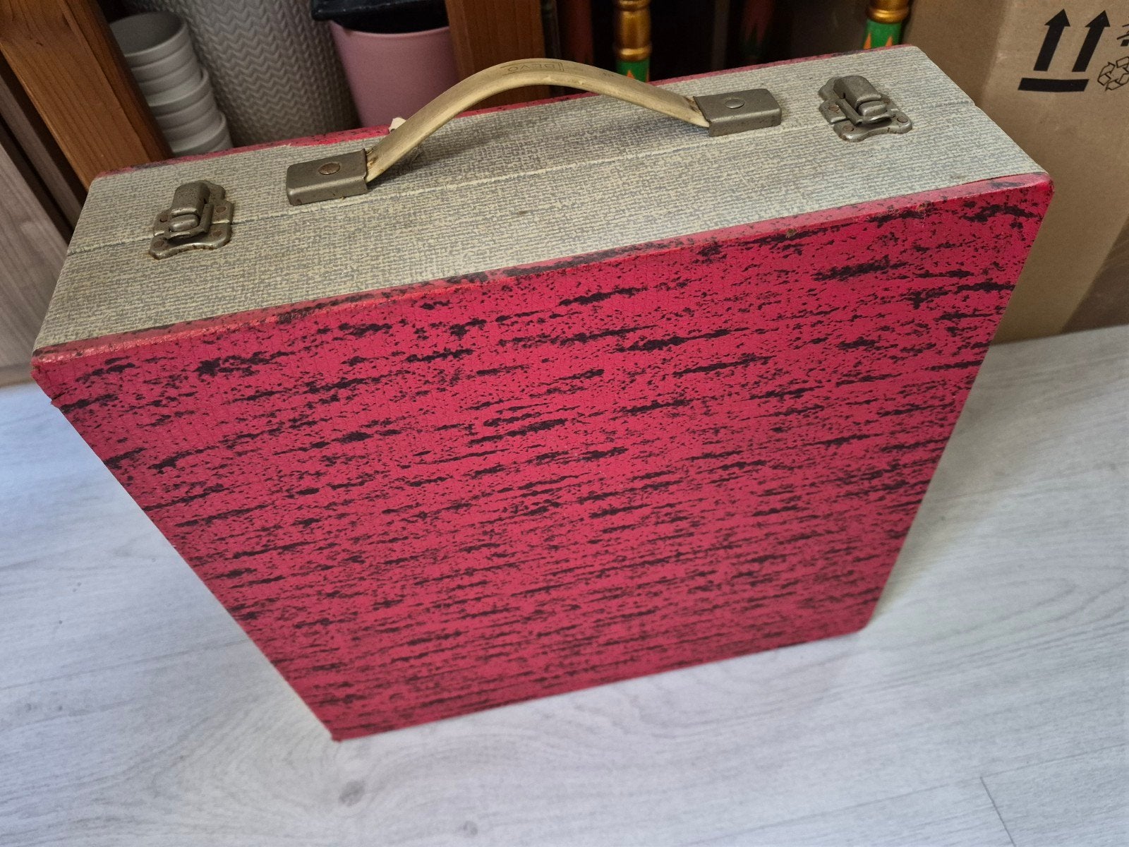 vintage Cheney vinyl platenkoffer uit de jaren 60 of 70, Muziek en Instrumenten, Ophalen, Gebruikt, Overige instrumenten
