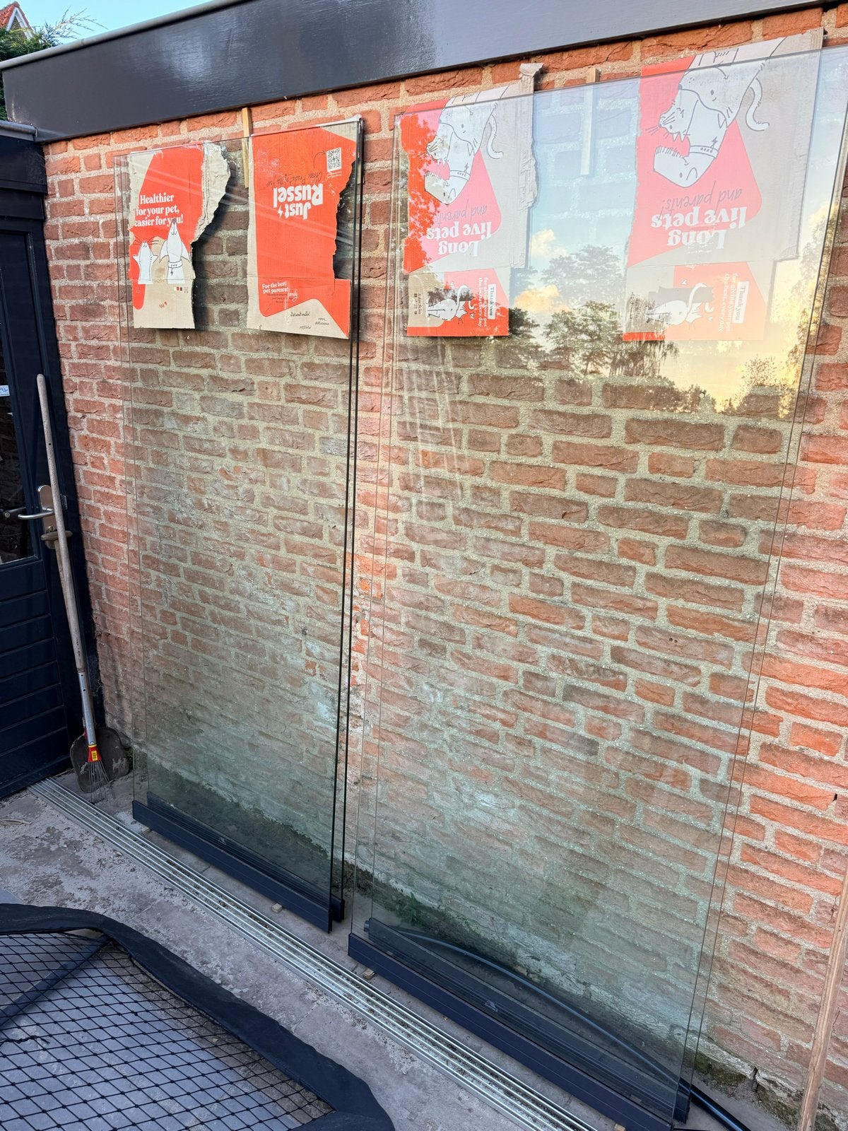 Gumax Glazen schuifwand 360cm met antraciet profiel, Tuin en Terras, Overkappingen, Ophalen, Zo goed als nieuw, Veranda