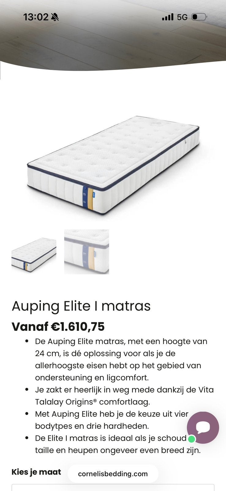 Auping elite firm, Ophalen of Verzenden, Zo goed als nieuw, Eenpersoons, 100 cm