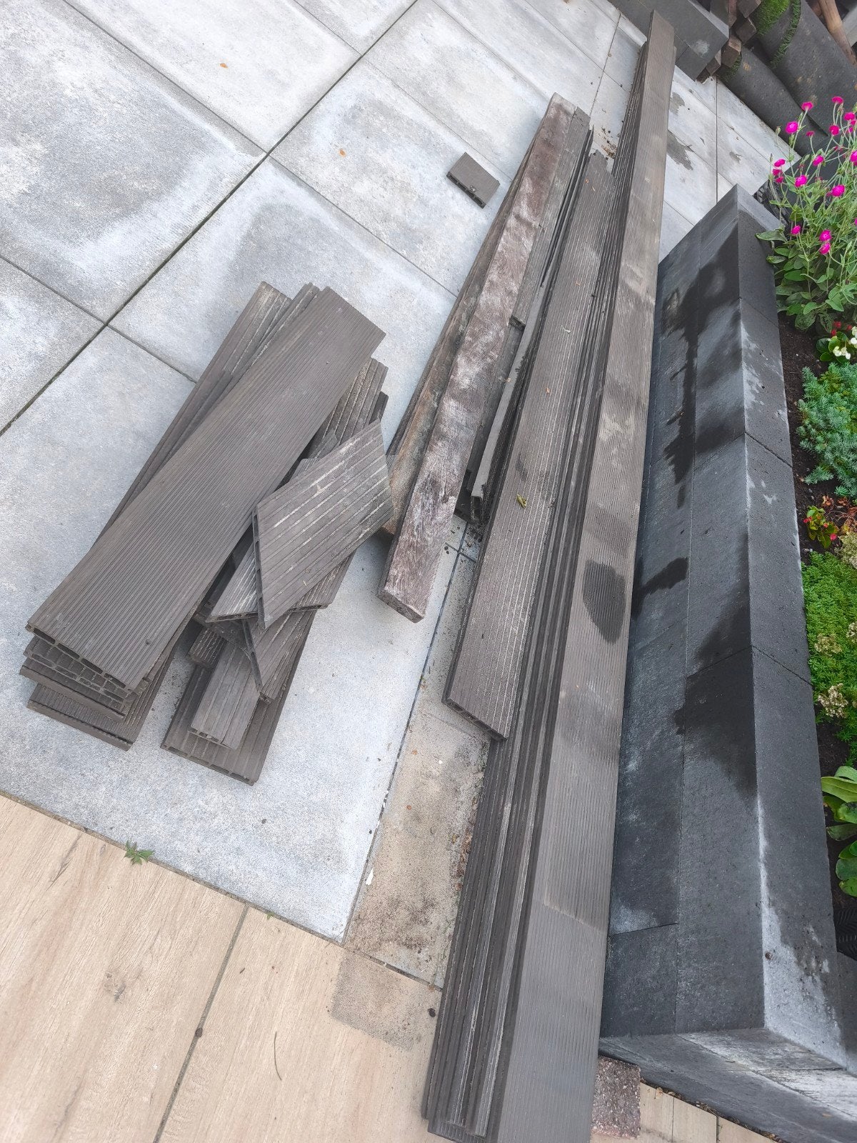 Composiet vlonderplanken 6x 5m en kortere stukken, Tuin en Terras, Terrasdelen en Vlonders, Ophalen, Composiet