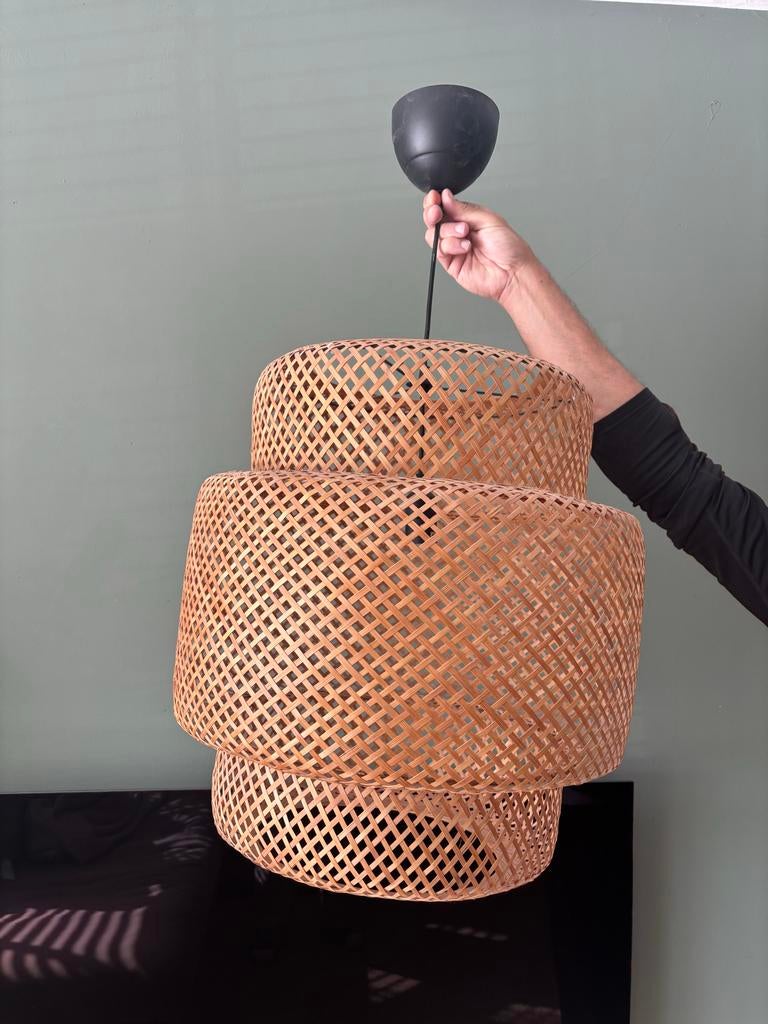 Bamboe Hanglamp, Ophalen, Gebruikt, Hout, 50 tot 75 cm