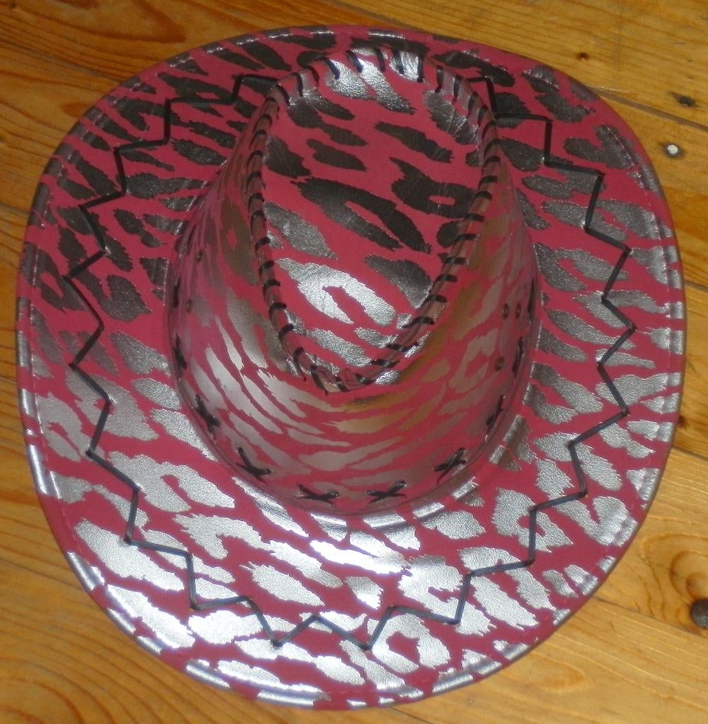 Rose / zilveren Cowboy hoed carnavalshoed ( 59 cm ), Hobby en Vrije tijd, Ophalen of Verzenden, Zo goed als nieuw, Overige