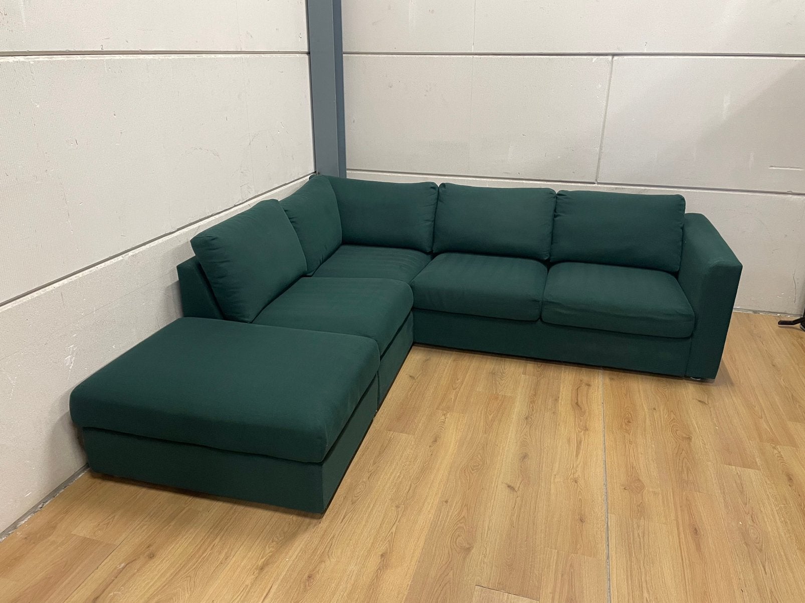 Mooie luxe donker groene hoekbank - GEREINIGD!!!, Ophalen, 250 tot 300 cm, Luxe, Hoekbank