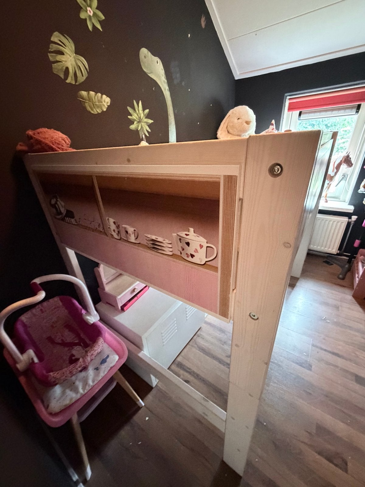 Stevige hoogslaper bed met lattenbodem van Lifetime, Ophalen, 85 tot 100 cm, Gebruikt, Hoogslaper of Stapelbed