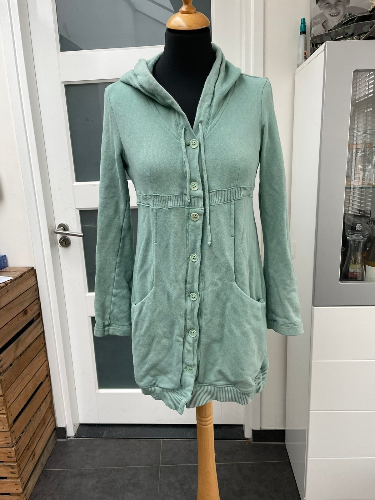 Transit Par-such fijn zacht lang mintgroen vest maat 2=S, Kleding | Dames, Ophalen of Verzenden, Gedragen, Maat 36 (S), Groen