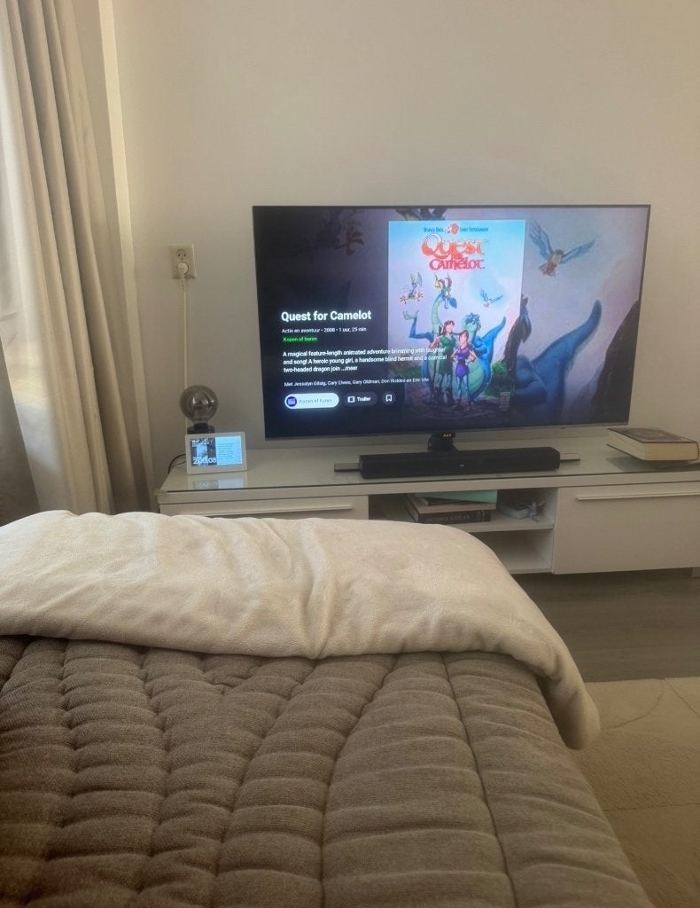 Tv meubel met glasplaat, Huis en Inrichting, Ophalen, 150 tot 200 cm, Zo goed als nieuw, Minder dan 100 cm