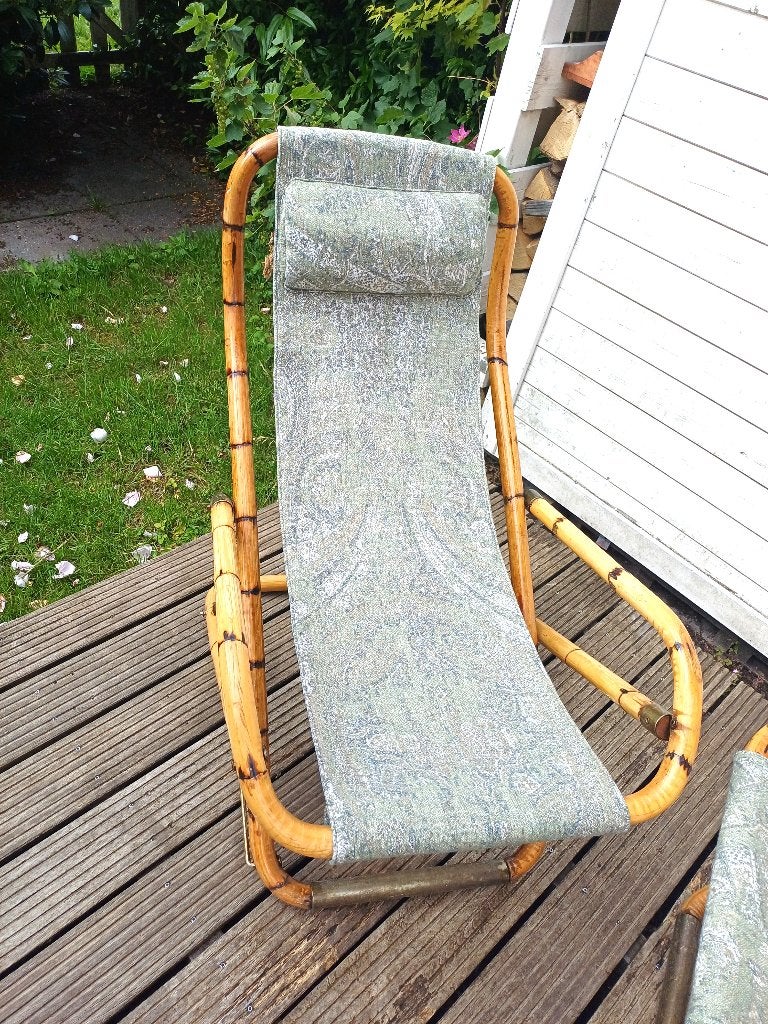 Unieke Indiase bamboe strandstoelen, Ophalen, Gebruikt, Overige materialen, Inklapbaar