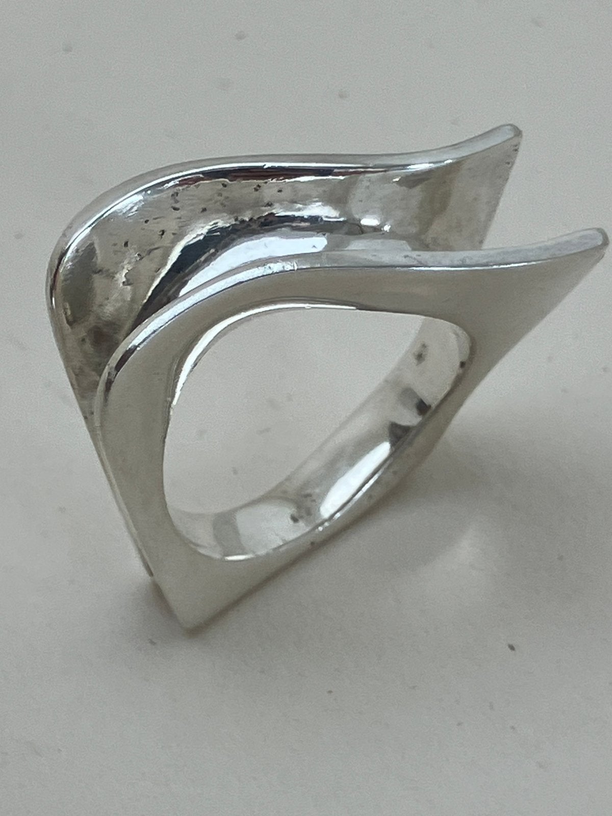 Design ring, Ophalen of Verzenden, Zo goed als nieuw, Zilver, Dame
