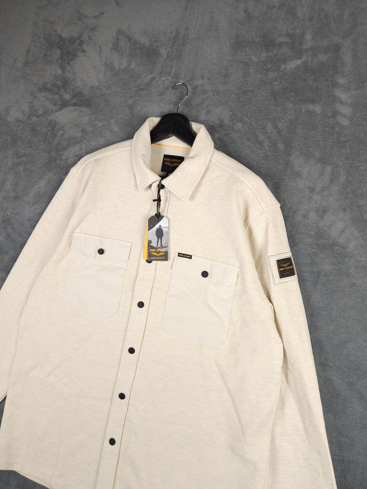 Pme Legend Jas Overshirt Shirt XL WAFFLE TEXTURE Off White, Verzenden, ., Beige, .