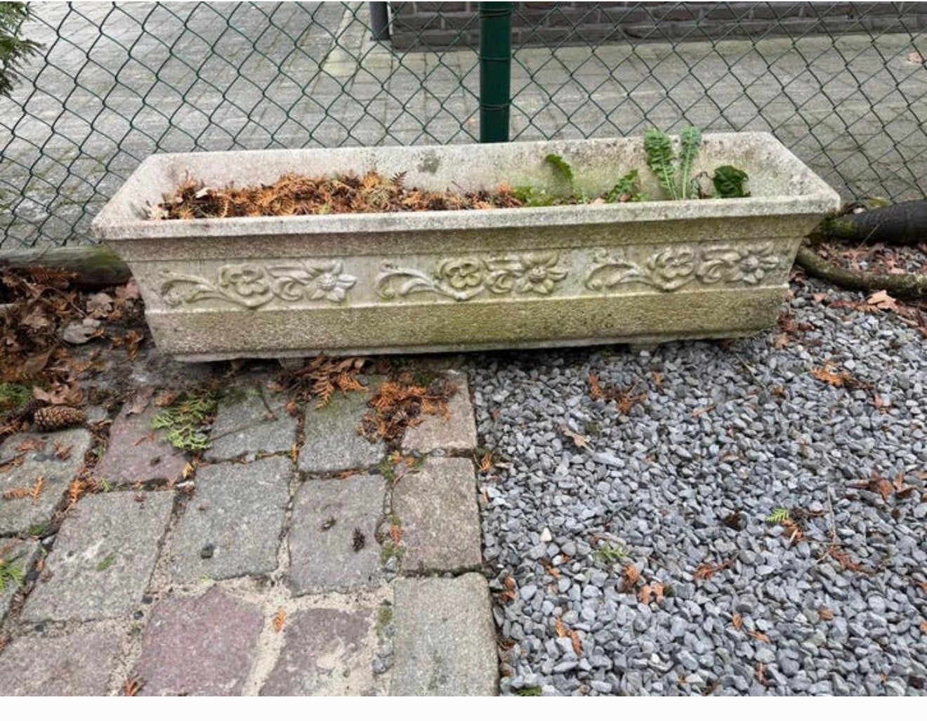 2 stenen plantenbakken - 80cm en 110cm, Ophalen, Gebruikt, 100 cm of meer, Beton