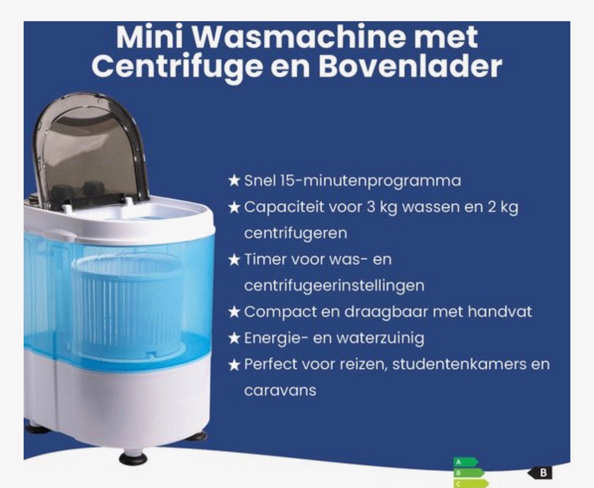 Compacte Wasmachine - voor studenten, camping of voor nood, Witgoed en Apparatuur, Wasmachines, Ophalen, Minder dan 1200 toeren