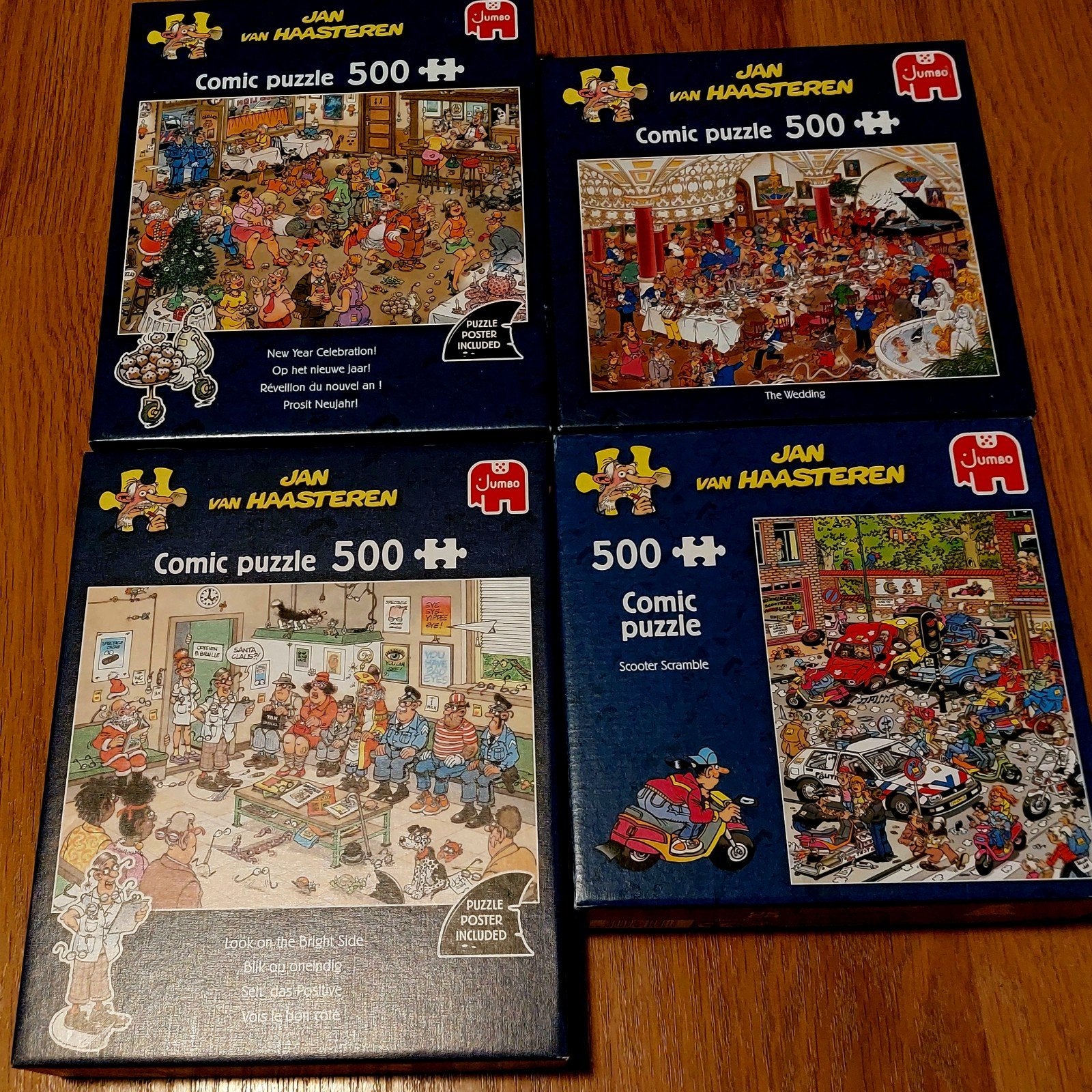 Jan van Haasteren Puzzels 500 stukjes - 4 stuks, Ophalen of Verzenden, 500 t/m 1500 stukjes, Zo goed als nieuw, Legpuzzel