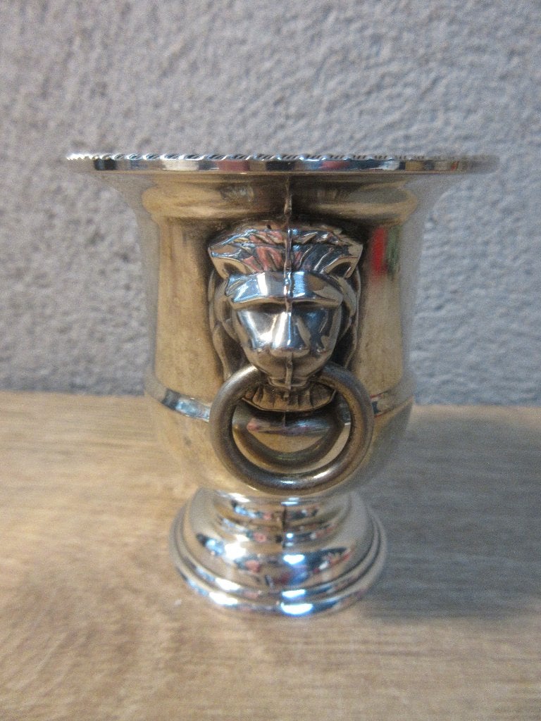 Verzilverd Viners of Sheffield mini koeler met leeuwenkoppen, Ophalen of Verzenden, Gebruikt, Metaal