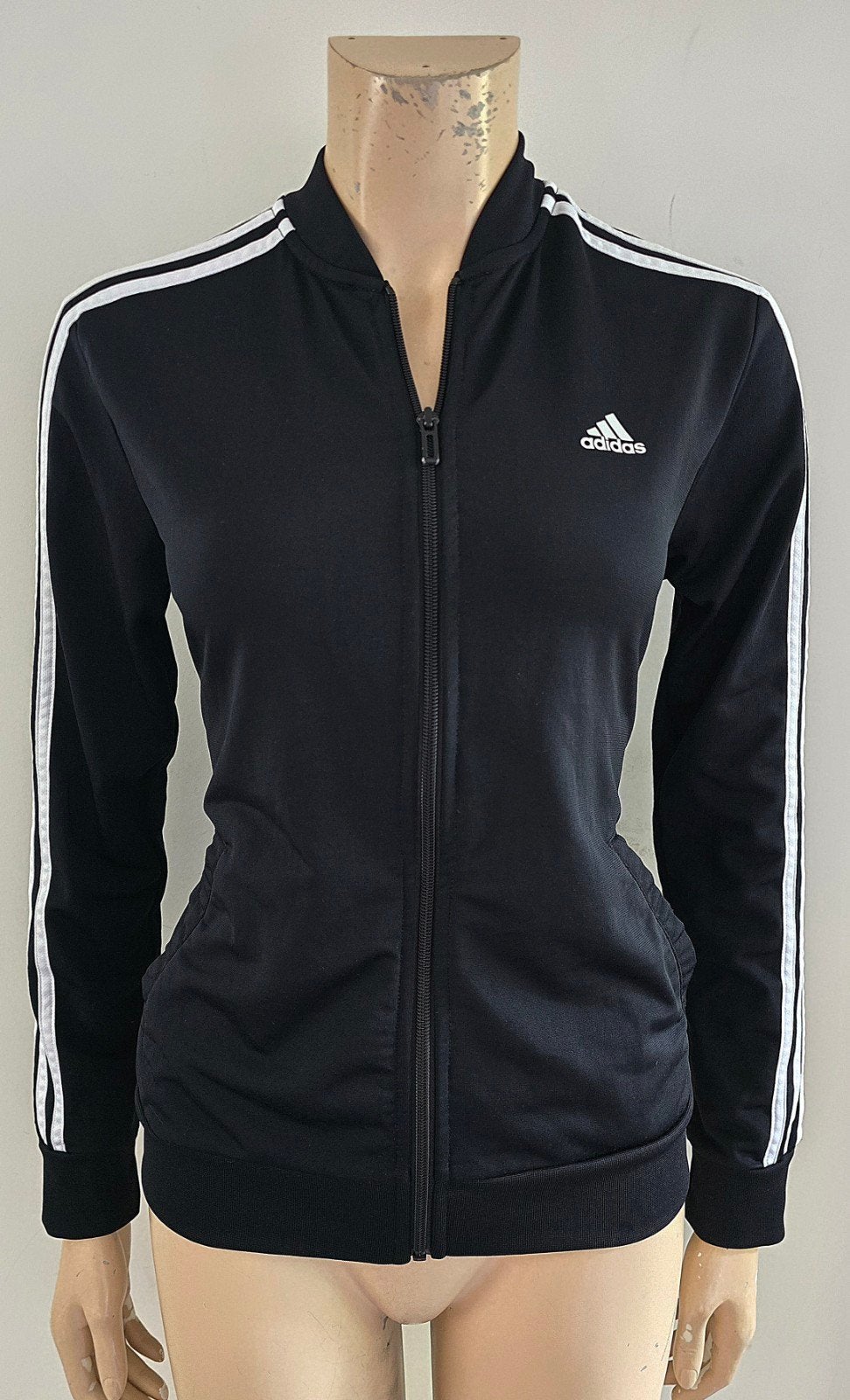 Adidas sportvest zwart met witte strepen - Nieuwstaat, Kleding | Dames, Maat 38/40 (M), Adidas, Zwart, Ophalen of Verzenden