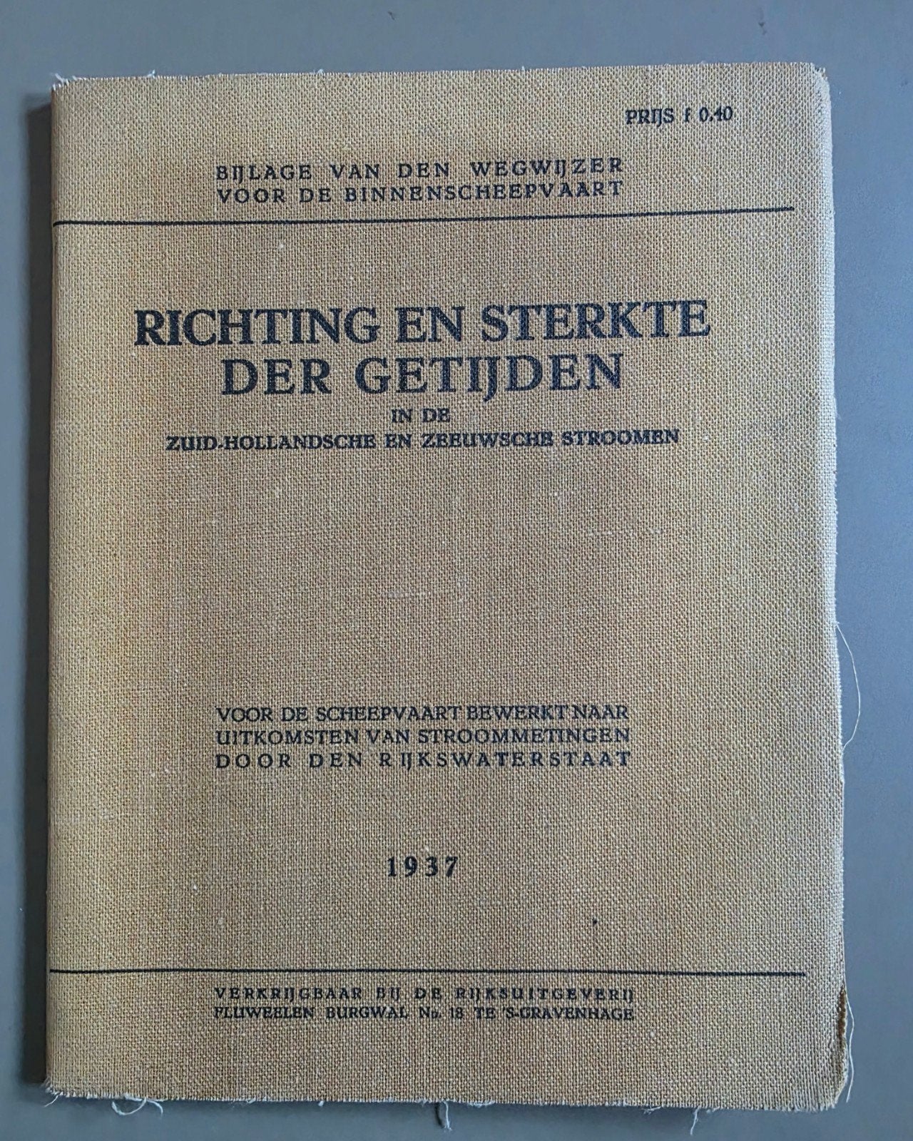 93)BIJLAGE WEGWIJZER VOOR DE BINNENSCHEEPVAART 1937, Gelezen, Verzenden, Landkaart, 1800 tot 2000