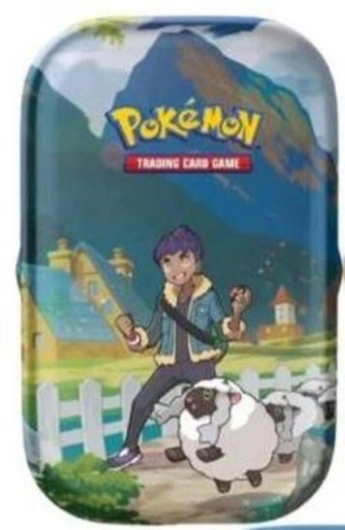 Pokemon Mini Hop & Wooloo Tin met mix 50 standaard kaarten, Ophalen of Verzenden, Zo goed als nieuw, Meerdere kaarten, Foil