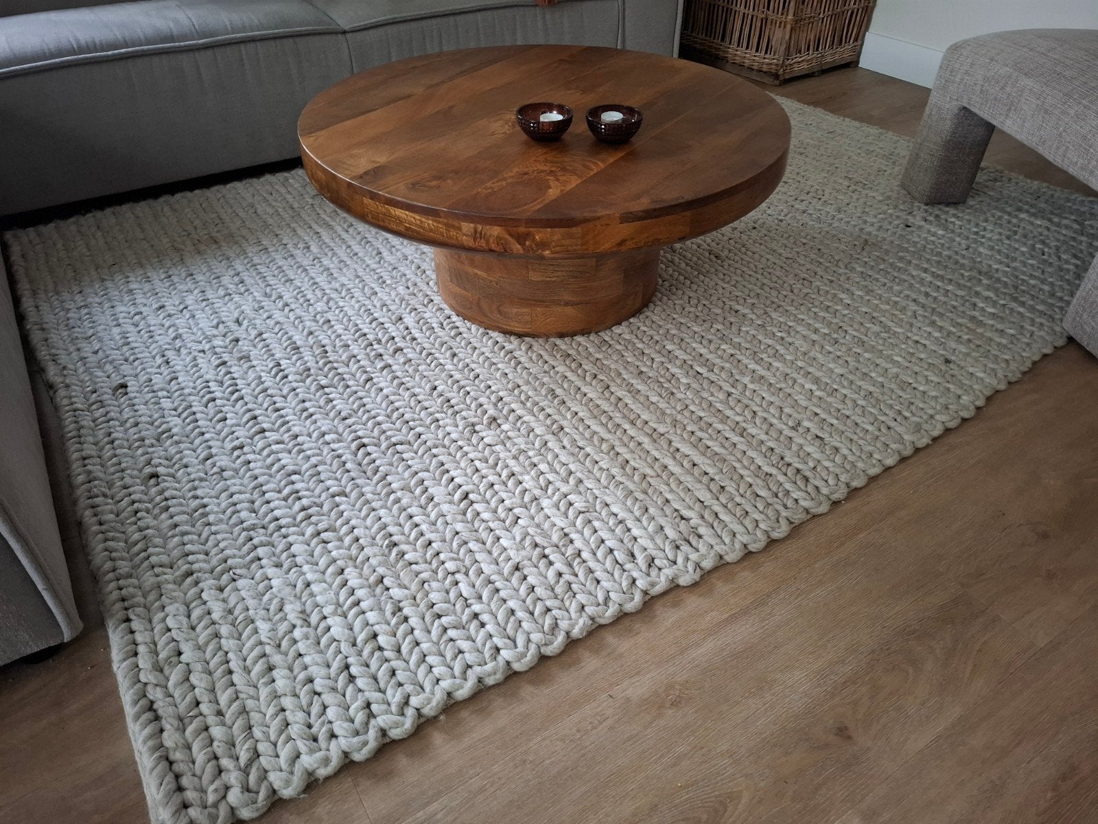 Grof gevlochten wollen vloerkleed 160x230 cm, Ophalen, Gebruikt, 150 tot 200 cm, 200 cm of meer