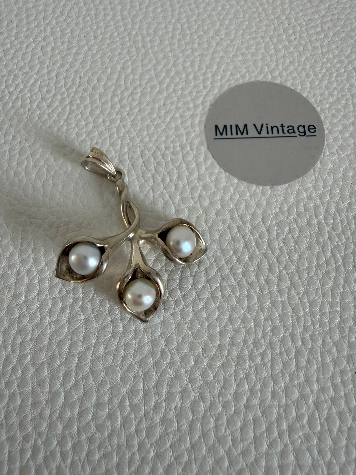 R250/Zilveren Grote  prachtige Parel kelkvorm Hanger, Gebruikt, Verzenden, X, Zilver
