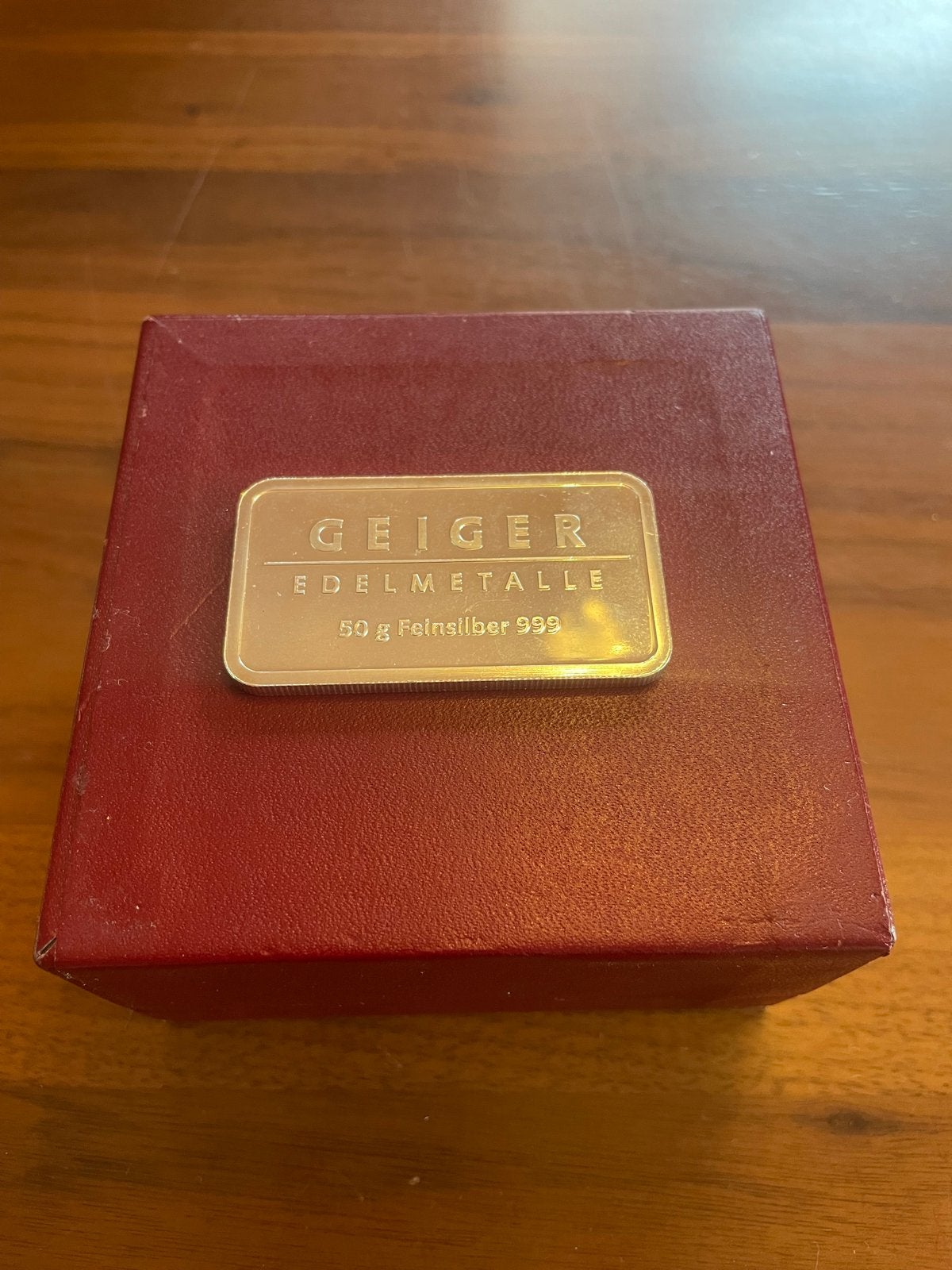 Zilverbaar 50 gram - zeldzame Geiger, Ophalen of Verzenden