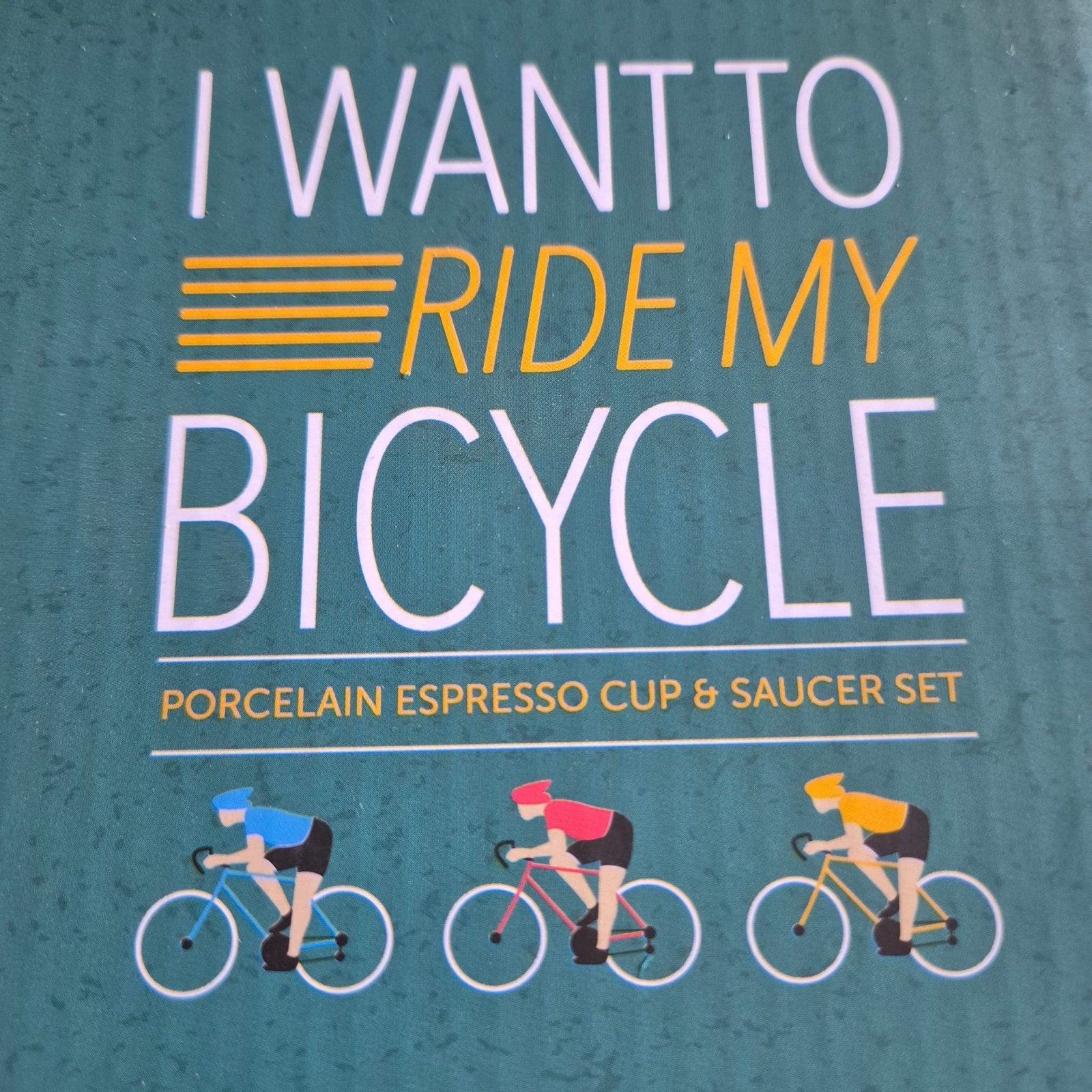 18X set espresso kop en schotel -I Want To Ride My Bicycle, Overige merken, Ophalen of Verzenden, Zo goed als nieuw, Modern