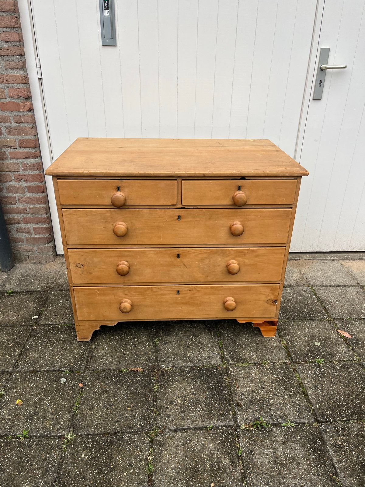 Antieke vintage massieve grenen ladekast commode, Kinderen en Baby's, Kinderkamer | Commodes en Kasten, Gebruikt, Kast, 50 tot 70 cm