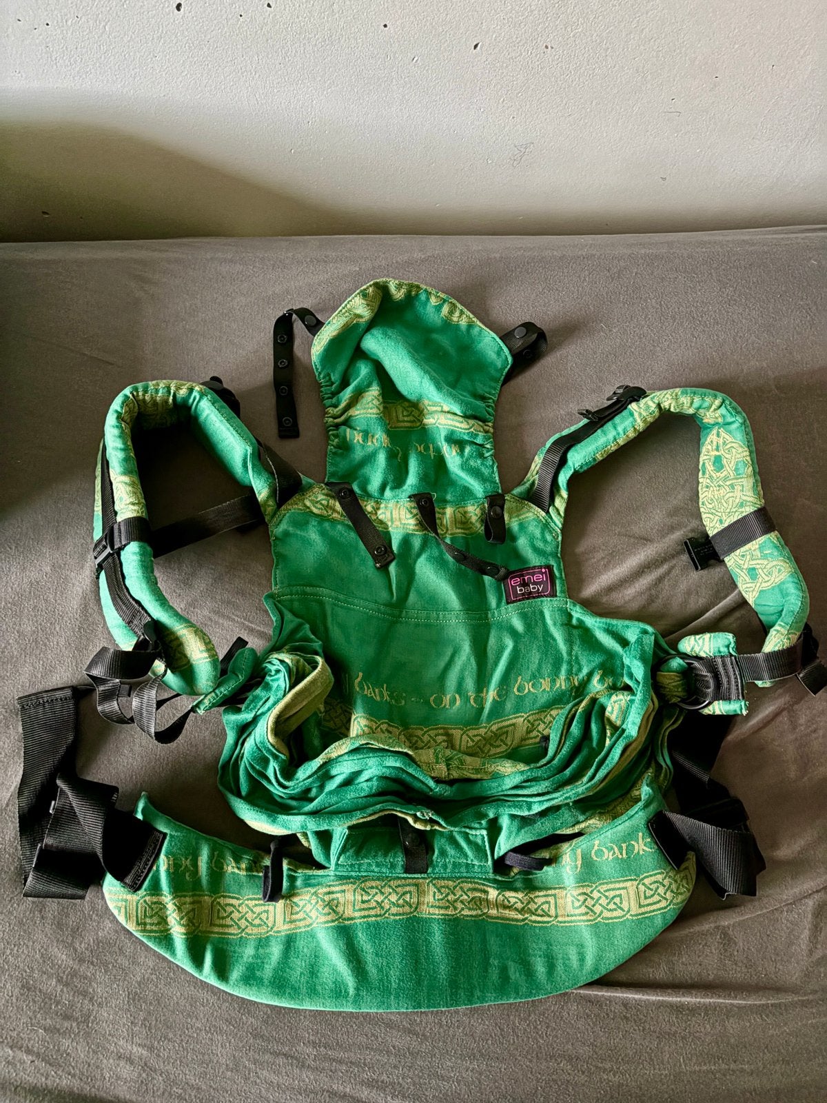 Emei Baby ergonomische draagzak tot 15kg - Groen, Ophalen of Verzenden, Gebruikt, Draagzak, Overige merken