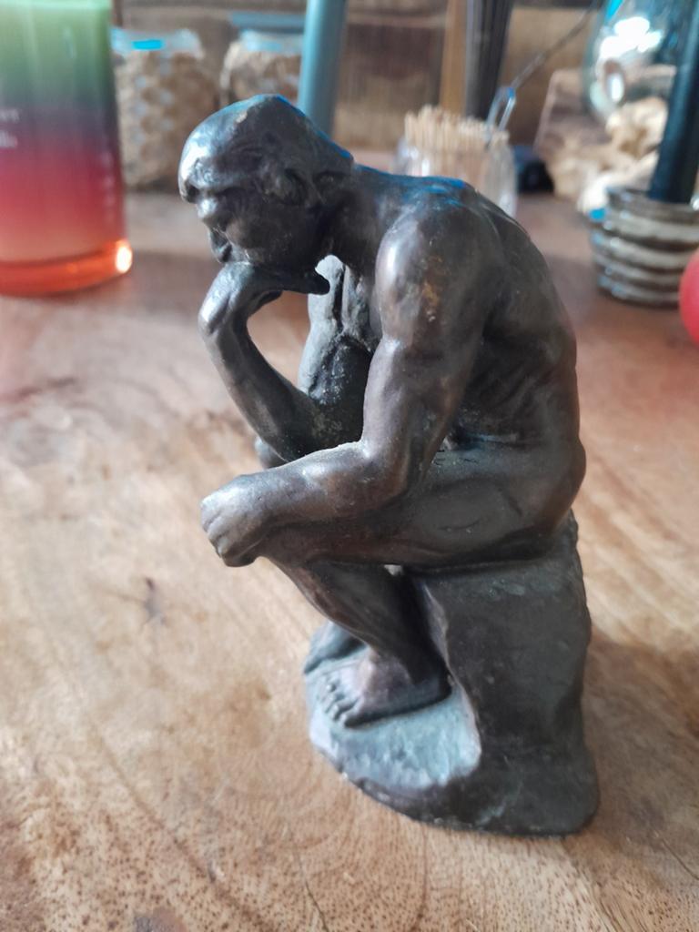 Te koop de Denker bronzen beeldje, Ophalen