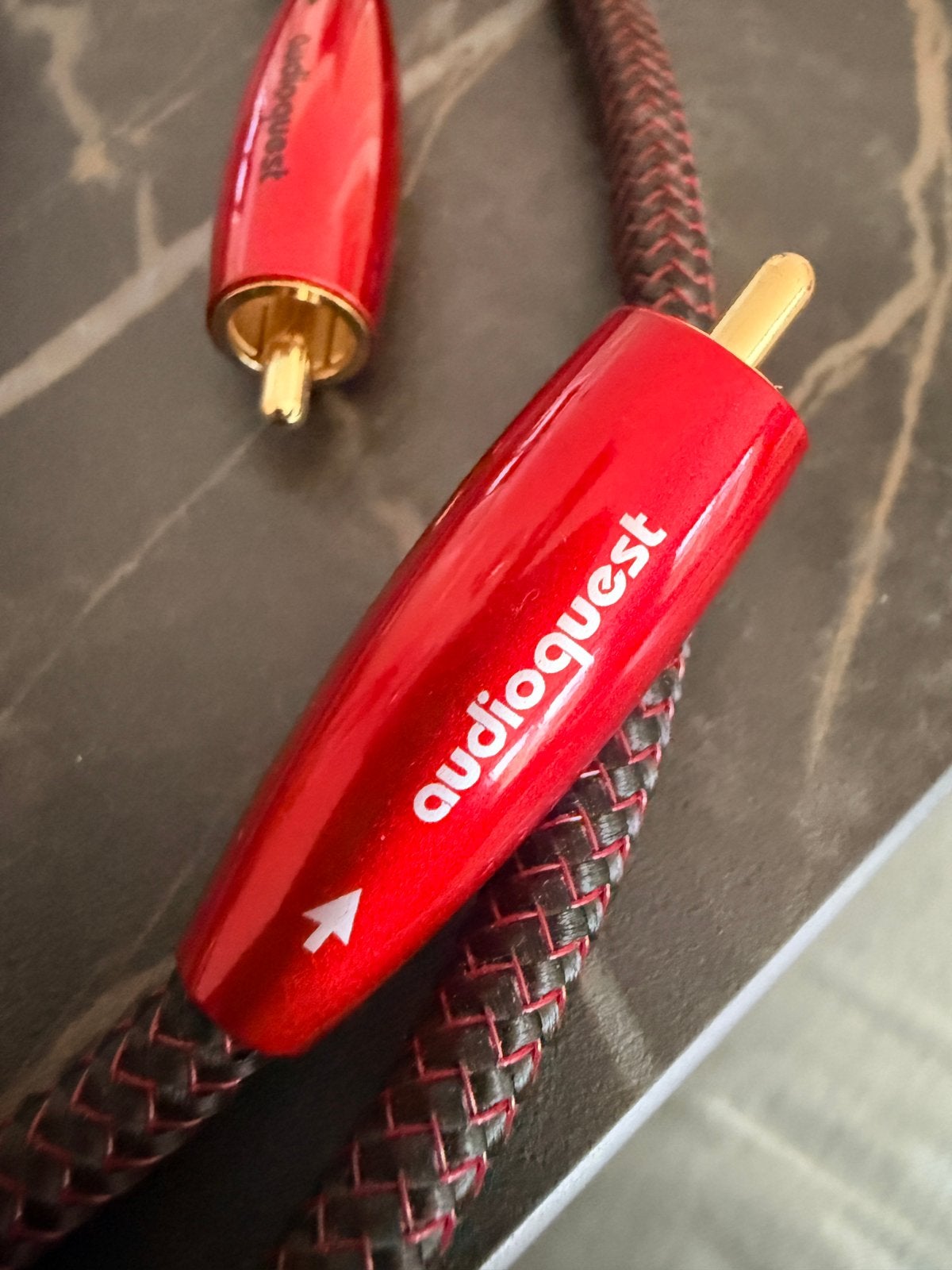 AudioQuest Red River RCA Interlink – 2x 1 meter, Audio, Tv en Foto, Ophalen of Verzenden, Zo goed als nieuw, Minder dan 2 meter