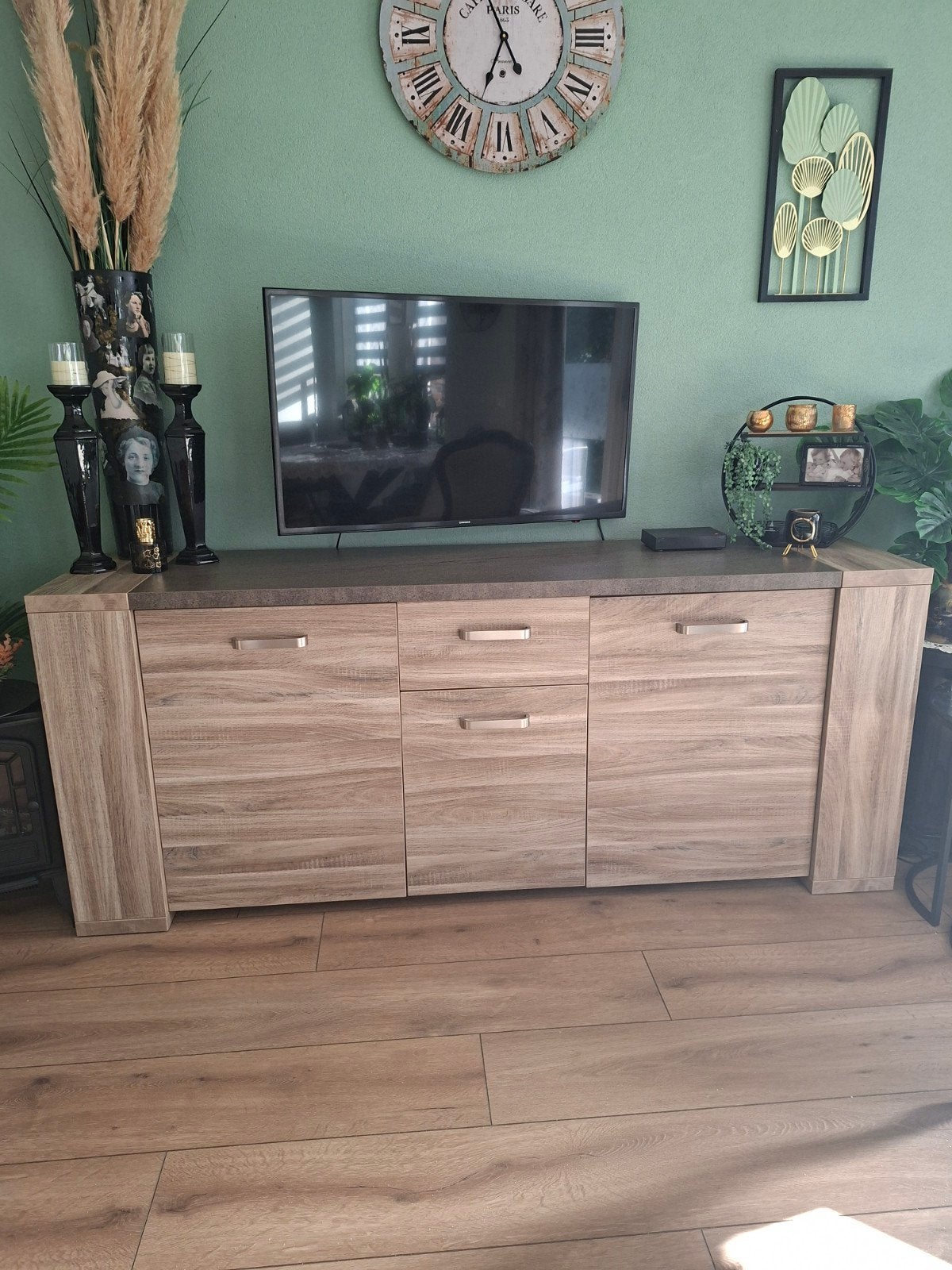 Modern dressoir met lades en deuren, Huis en Inrichting, Kasten | Dressoirs, Ophalen, Gebruikt, 150 tot 200 cm, Modern