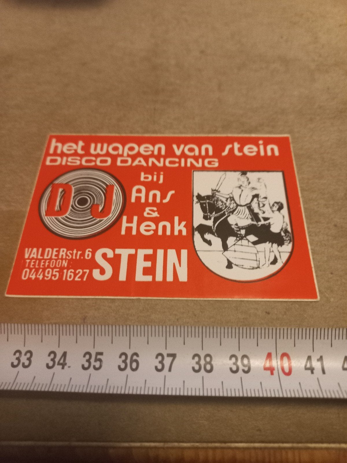 Vintage Sticker: Het Wapen van Stein Disco Dancing, Ophalen of Verzenden