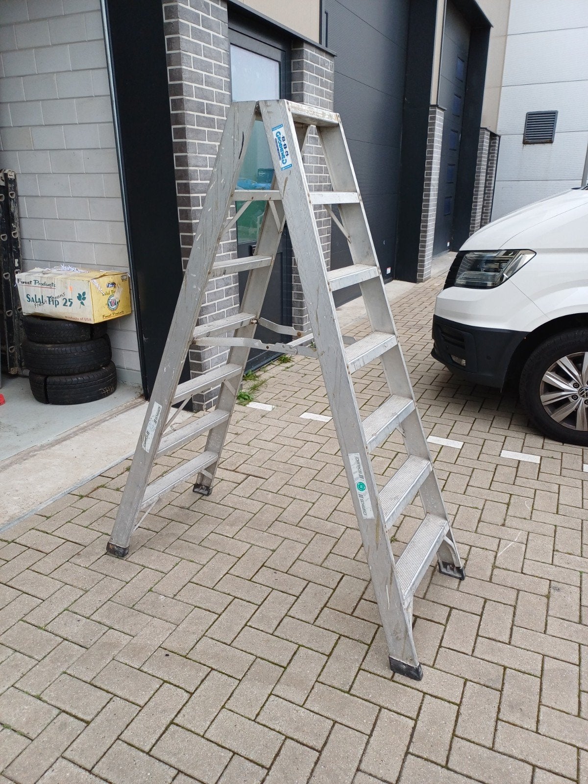 Stevige aluminium trap/ladder Dirks, Ophalen, Gebruikt, Minder dan 2 meter