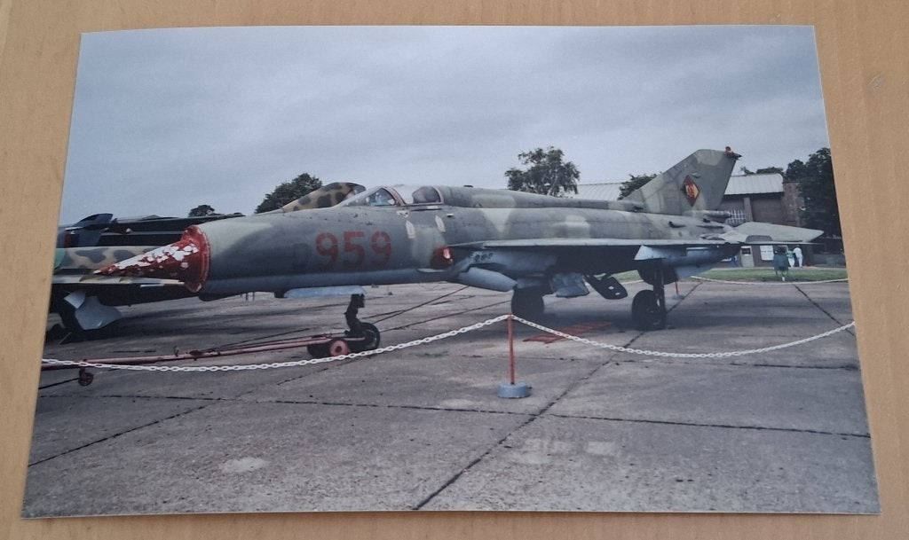 Foto van MIG gevechtsvliegtuig uit DDR - 1997, Verzenden, Nieuw, Kaart, Foto of Prent