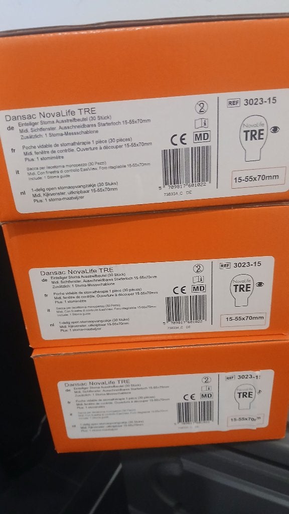 Stoma zakjes, Ophalen, Nieuw