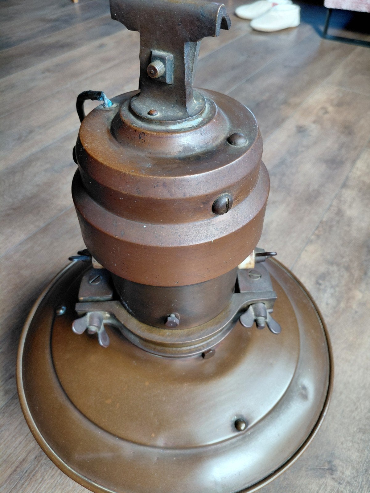 Antieke koperen hanglamp - Industriële stijl, Ophalen
