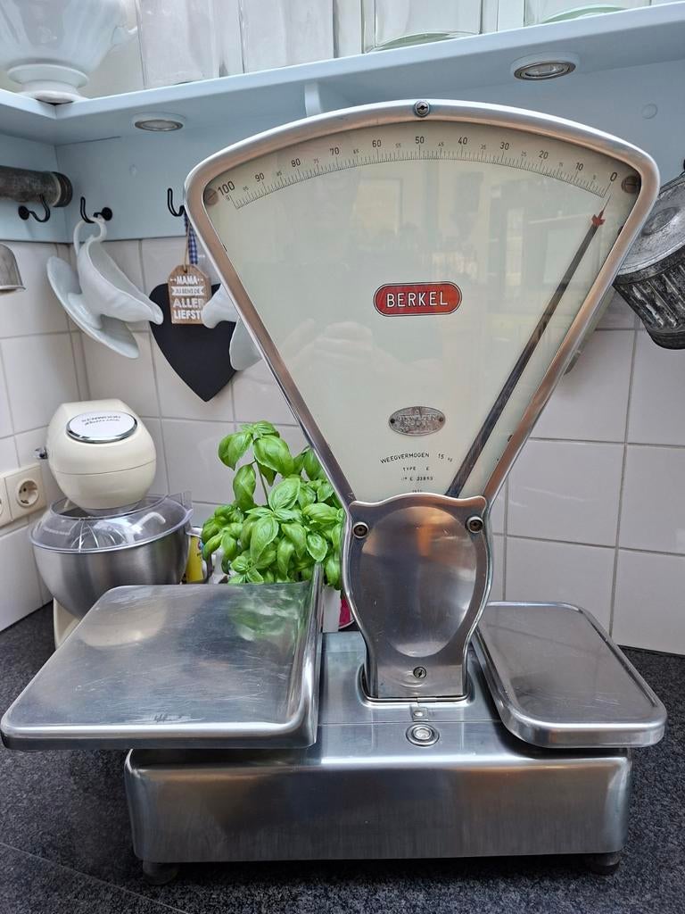 Oude vintage Berkel weegschaal rvs 1971 type E no.E 23889, Ophalen, Gebruikt, Minder dan 10 kg
