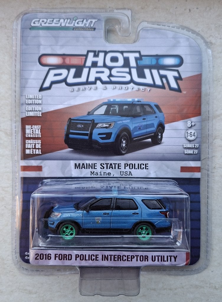 2016 Ford Police Utility Greenlight 1/64 Chase Maine State, Ophalen of Verzenden, Nieuw, Auto