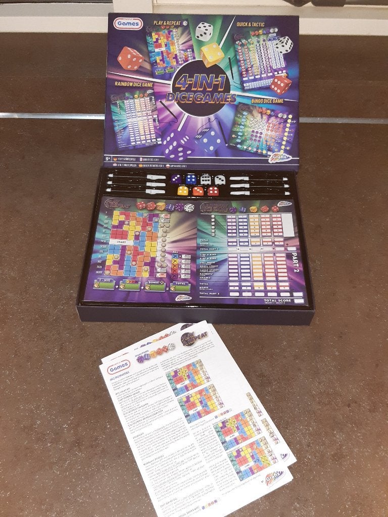 4 in 1 dices games nieuw Grafix nr 2, Hobby en Vrije tijd, Gezelschapsspellen | Bordspellen, Ophalen of Verzenden, Nieuw