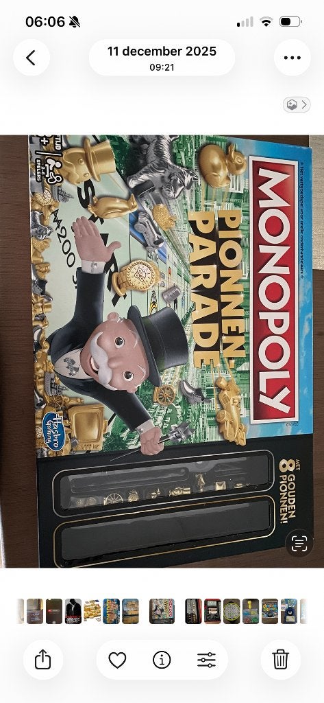 Monopoly pionnen parade familiesp, Een of twee spelers, Ophalen, Zo goed als nieuw, Hasbro