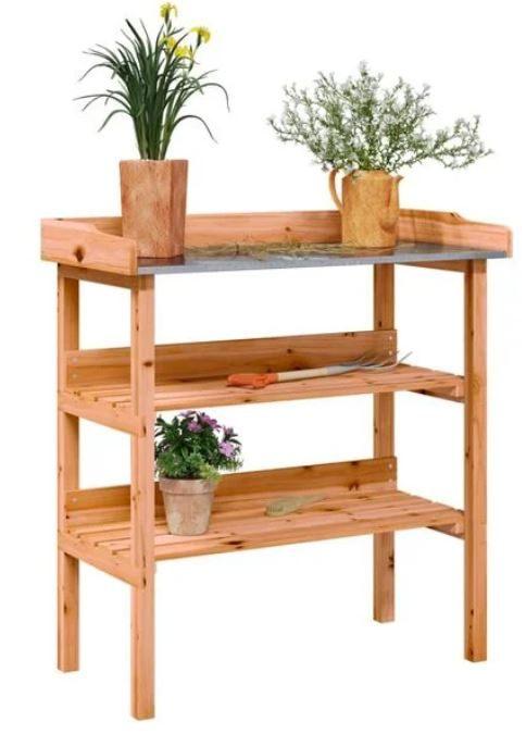 Oppottafel plantentafel hout + zink GRATIS VERZONDEN!, Tuin en Terras, Bloembakken en Plantenbakken, Nieuw, Hout, Balkon, Tuin