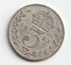 ENGELAND George V 1921 Zilver Threepence, Verzenden, Overige landen, Losse munt, Zilver