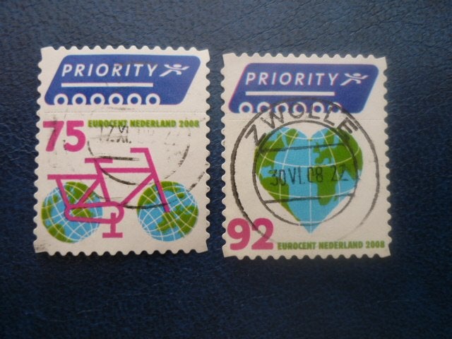 2008 Priority NVPH 2560 / 2561 gestempeld, Ophalen of Verzenden, Gestempeld
