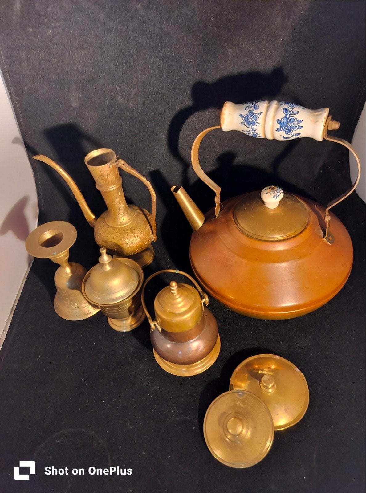 Koperen en bronzen decoratieve set, Antiek en Kunst, Ophalen of Verzenden