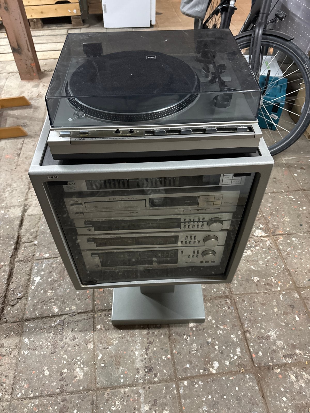 Vintage TEAC Stereo Set met Akai Equalizer en Platenspeler, Overige merken, Gebruikt, Cassettedeck, Losse componenten
