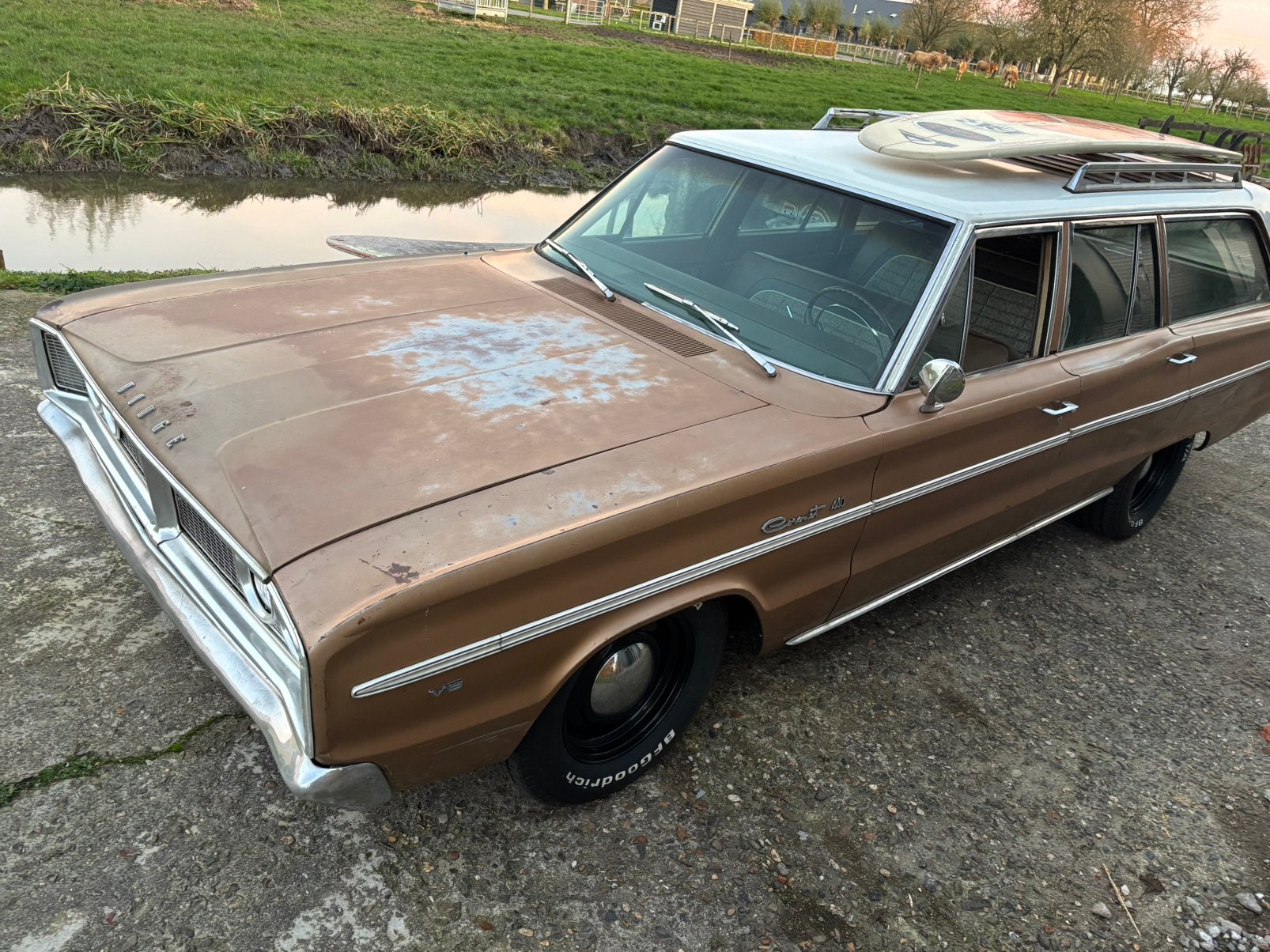 Dodge coronet station 383ci mopar 1966, Auto's, Automaat, Achterwielaandrijving, Bruin, Leder en Stof
