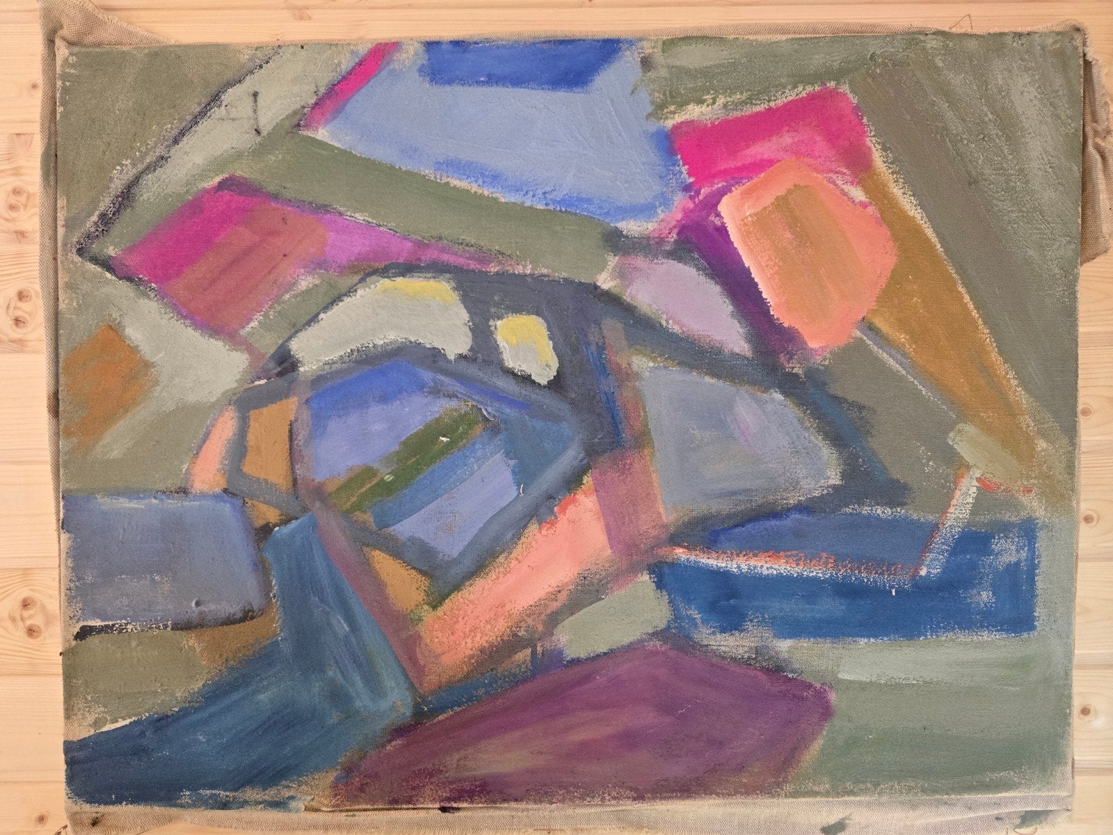 Titel
Zeer groot abstract schilderij P.C. Kuiper 100 x 75 cm, Ophalen of Verzenden