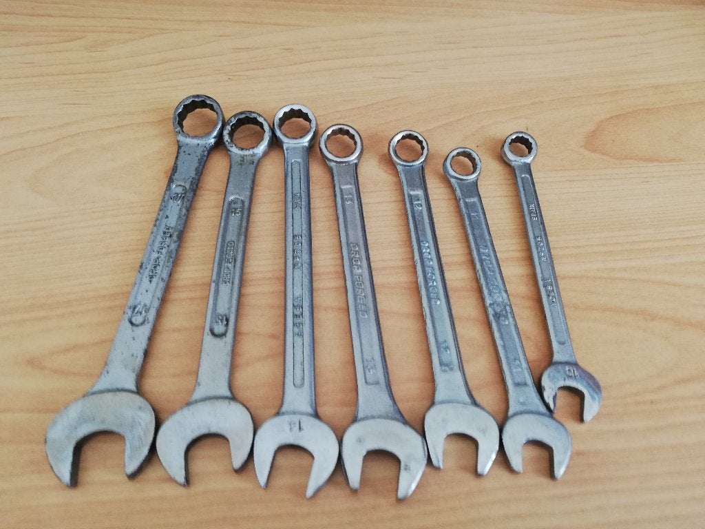 set van 7 goede steek/ringsleutels van 10/11/12/14/15/17/19, Doe-het-zelf en Verbouw, Gereedschap | Handgereedschap, Ophalen of Verzenden