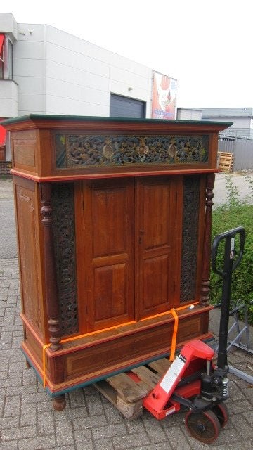 oude indonesische kast, Ophalen, 100 tot 150 cm, N, Teakhout